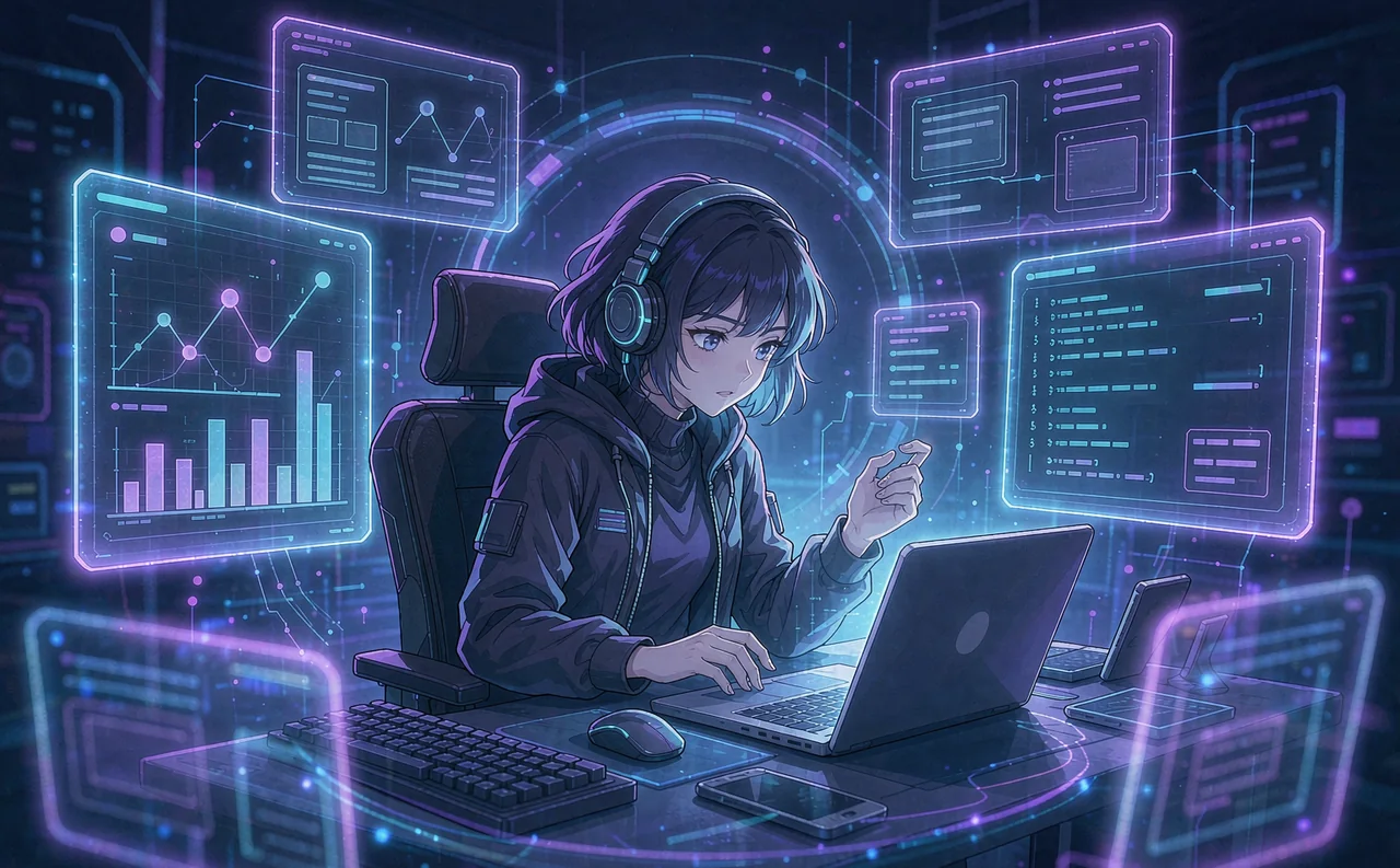 二次元软件工程师与全息界面